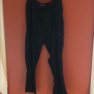 Black scrub pants, yoga style